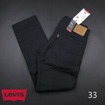 新品★Levi's/リーバイス/502 テーパード WARM ブラックツイルパンツ232/黒/【33】_画像1