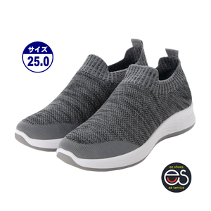 * new goods * popular *[22535-GRAY-25.0] fly knitted sneakers light weight & ventilation &. bending .! Fit feeling eminent! man and woman use (SIZE:22.5~28.0)