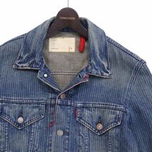 Levi's redloop リーバイス レッドループ 70599-05 USED加工★ ストライプ デニム ジャケット Gジャン Sz.M　メンズ　G2T01533_5#O_画像2