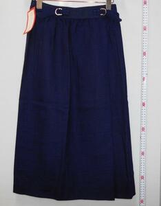 Pisanti юбка женский размер 40 темно-синий колено длина Vintage Showa Retro [u592]