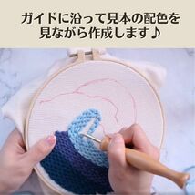 ★ガイド付き|極太パンチニードル|スターターキット|ユニコーン柄|刺繍枠★ 簡単/初心者/ニードルパンチ/刺繍専用布 [匿名配送 毎日発送]_画像5