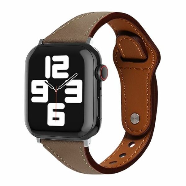 ★42mm~44mm|Apple Watch|革バンド|ダークブラウン★ レザー/スリム/ユニセックス/革/ベルト/おしゃれ/スタイリッシュ [匿名配送 毎日発送]