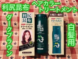 即日発送 利尻昆布 白髪用 ヘアカラートリートメント 1個 ダークブラウン 白髪染め 200g ヘアカラー トリートメント 日本製 染毛料