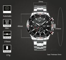 新品　機械式自動巻 45mm 高級腕時計 多機能 カレンダー 曜日表示 メンズウォッチ 防水 男性 カジュアル _画像3