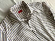 イザイア ISAIA ホワイト系 シャツ サイズ 38 / 15 S〜M 長袖シャツ コットン 100% 綿 ストライプ_画像1