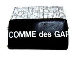 COMME des GARCONS コムデギャルソン HUGE LOGO WALLET ラウドファスナー長財布　黒色　ロゴ
