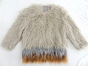 sense ob Play s Urban Research 3 color fake shaggy fur no color hook jacket wool beige Brown gray multi 