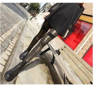 [ beautiful legs * piece .. leggings *054] Gold ... black 