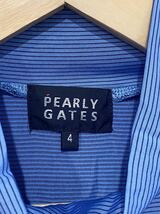 人気！ PEARLY GATES パーリーゲイツ ハイネック 長袖 プルオーバー インナーシャツ ボーダー ブルー 4サイズ メンズ ゴルフ ○ 新規×_画像4