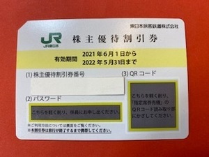 2枚☆JR東日本株主優待・割引券・コード番号ご連絡のみ☆2022年5月31日期限♪
