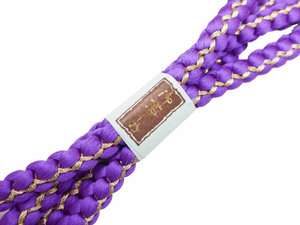 《京都一輝堂》【着物】　和装小物　帯締め　丸組　金糸　紫　L220418-2