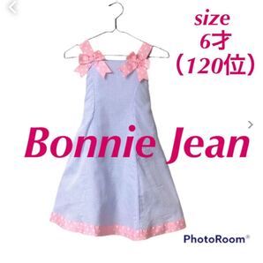 6才★Bonnie Jean★チェック&水玉★リボン★ワンピースドレス