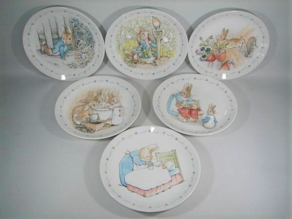 ウェッジウッド ピーターラビット プレート 6枚 20cm / WEDGWOOD 英国製 レア?