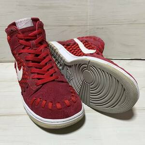 NIKE DUNK WOVEN HIGH ナイキ ダンク ウーブン ハイ 555030 600 赤×白 US9 27cm 美品