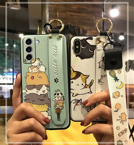 Samsung Galaxy S22 Ultraケース ギャラクシー 保護カバー ソフト シリコン tpu バンパー タンドタイプ 耐衝撃 かわいい チェーン付き