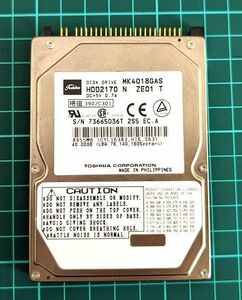 【送料無料】東芝 TOSHIBA ノートPC用　2.5インチHDD　IDE　UltraATA　MK4018GAS 40GB 4200prm USED品
