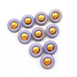 シャネル ココマーク ボタン 10個セット レディース 紫 ゴールド 1.6cm CHANEL