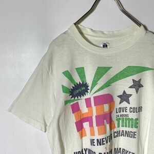 90s Vintage HOLLYWOOD RANCH MARKET Hollywood Ranch Market HRM short sleeves T-shirt size 2 single stitch made in Japan 