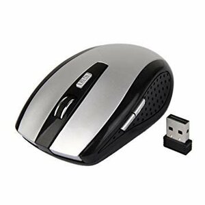 【vaps_6】マウス ワイヤレスマウス 《シルバー》 USB 光学式 6ボタン マウス 無線 2.4G 送込