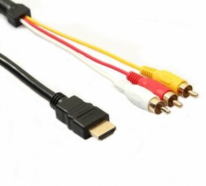 【vaps_7】HDMI A/M TO RCA3 単方向 変換ケーブル(デジアナ変換なし) 《1.5m》 BK HDMIオス-3RCA(赤白黄) 金メッキ 送込