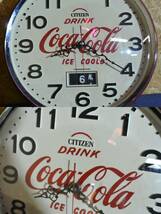 希少/他にはないタイプ★CITIZEN-シチズン drink coca cola ice coold transistor/パタパタカレンダー/ガラスドーム型/直径34㎝★_画像10