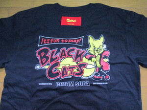 新品　50th　アニバーサリー　クリームソーダ　Tシャツ　Mサイズ　黒　ロゴ　ロカビリー　ロックンロール　BLACK CATS CREAM SODA