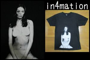 激レア！　in4mation　Tシャツ　Mサイズ　黒　ガール柄　女性　フォト　写真　インフォメーション