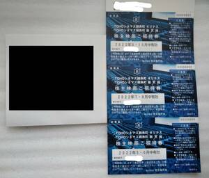 【即決有 2022年10月末迄】東京楽天地 株主優待券 映画ご招待券3枚セット 返送不要 映画