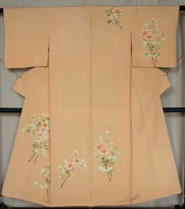 Art hand Auction 100% silk, Ichikoshi crepe, hand-painted Kyoto Yuzen, visiting clothes, custom-made, used costumes, women's kimono, kimono, Visiting dress, Tailored