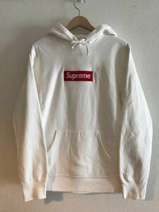 確実正規品☆Supreme シュプリーム☆Box Logo Hooded Sweatshirt WHITE ボックス ロゴ フーデッド スウェットパーカー ホワイト M