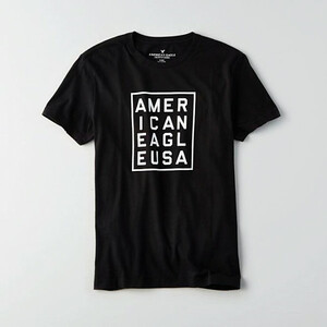 * AE 正規品 * アメリカンイーグル AE Graphic T Tシャツ / M B.Black *