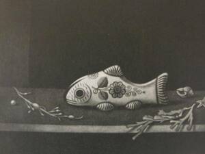 Art hand Auction كيوشي هاسيجاوا, يتقن, السمك المكسيكي / مانيل نوير رايسوني, مؤطرة ami5, تلوين, طلاء زيتي, طبيعة, رسم مناظر طبيعية