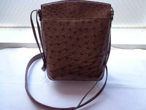 *53[ бесплатная доставка ] бренд неизвестен женский Ostrich × велюр сумка на плечо небольшая сумочка полный отметка Brown Cross корпус 