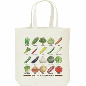 野菜のリスト/キャンバスバッグ M（内ポケット付）・新品・メール便 送料無料
