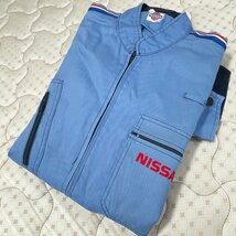 希少★NISSAN/ニッサン 日産サービス つなぎ 作業服 3Ｌ ブルー 水色 日の丸 ツナギ メカニックスーツ 大きいサイズ _画像9