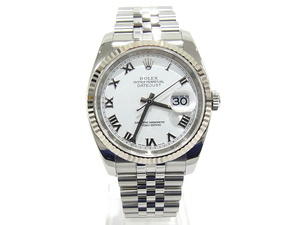 ロレックス 116234 デイトジャスト メンズ G番シリアル ホワイトローマン文字盤 腕時計 【中古】【程度A】【美品】