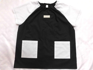  prompt decision [ short sleeves smock *130~140| black * black line check ]sc2368