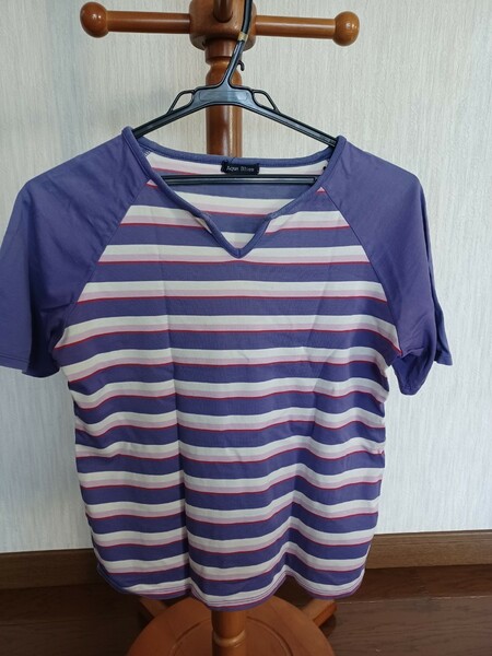 【Tシャツ】夏物再お値下げ！ボーダー 紫