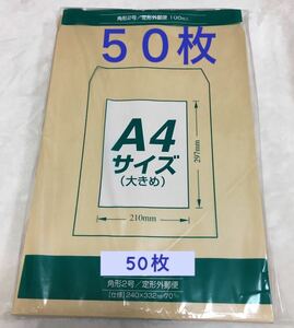 【送料無料】A4 封筒 50枚 角形2号 茶封筒