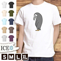 Tシャツ ペンギン メンズ レディース かわいい 綿100% 大きいサイズ 半袖 xl おもしろ 黒 白 青 ベージュ カーキ ネイビー 紫 カッコイイ_画像1