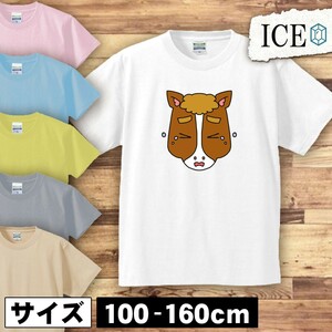 顔 キッズ 半袖 Tシャツ 男の子 女の子 ボーイズ ガールズ プリント 綿 おもしろ 面白い ゆるい トップス ジュニア かわいい100 110 120 13