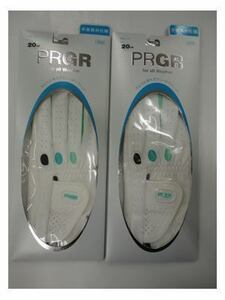 ■手首長め仕様 !! PRGR 合皮　プロギア　レディース ゴルフ グローブ x 2枚【20cm/ホワイト&グリーン】PGL-17