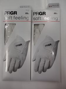 ■PRGR Soft Feeling GLOVE プロギア ソフトフィーリング メンズグローブ x 2枚【25cm/WH】『柔らかいのにやぶれにくい』PG-119