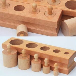 E0374:モンテッソーリ 木製 おもちゃ パズル シリンダーソケット 子供 練習 感覚 パズル 数学 知育玩具