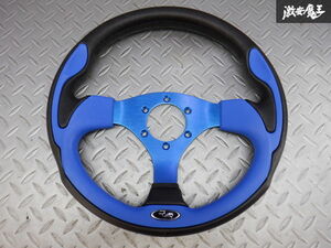  selling out!! there is no final result!! unused immediate payment stock have super-discount special price DAIKEI large . industry RALLY Rally steering gear steering wheel blue blue 320mm