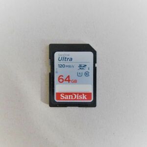 開封品 SANDISK 64GB SDカード SDXC 最大120MB/s Ultraシリーズ 動作確認済み