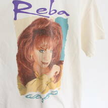 I323 90sビンテージ HANES ヘインズ REBA プリントTシャツ USA製■1990年代製 表記Lサイズ 白 ホワイト バンドT ロックT アート古着 80s _画像4