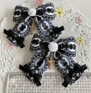  hand made Lolita roli.ta Gothic and Lolita lace ribbon hair clip 17 cat pohs postage included 