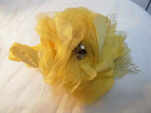  yellow rose. corsage largish size artificial flower antique retro 