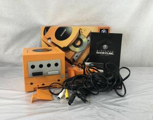 【HM147】通電OK Nintendo 任天堂 ニンテンドーゲームキューブ GAMECUBE オレンジ DOL-001 コントローラ付き 取説付き ゲーム機